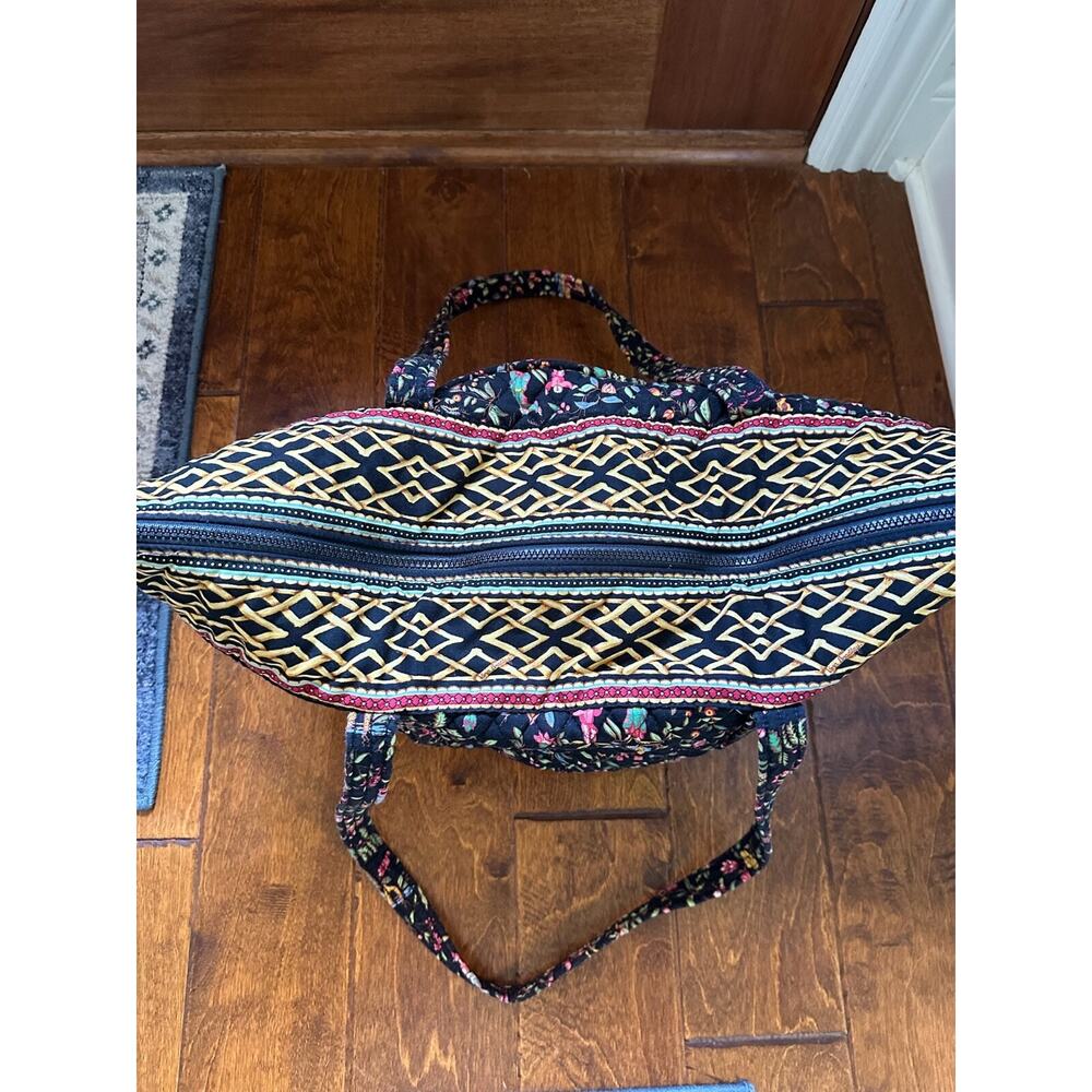 Vtg Vera Bradley Original Ming Fall 2001 Large Black Bag Asian Floral Retired - Picture 2 of 16
